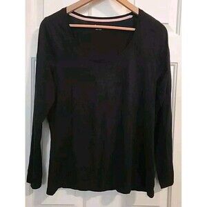Boden Black Long Sleeve Shirt 12 Minimalist Scoop Neck Simple T-shirt